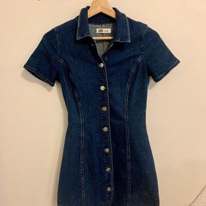 ZARA Denim Button Down Bodycon Dress